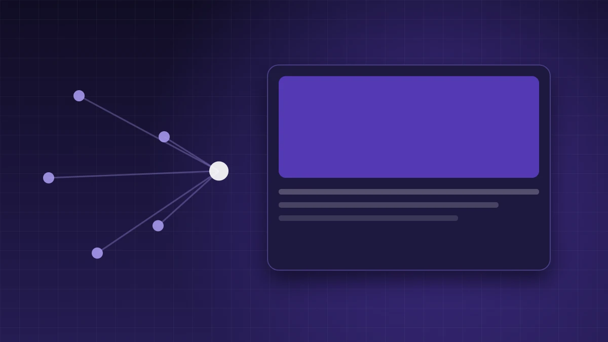 Abstract illustration of network nodes delivering video to a television screen